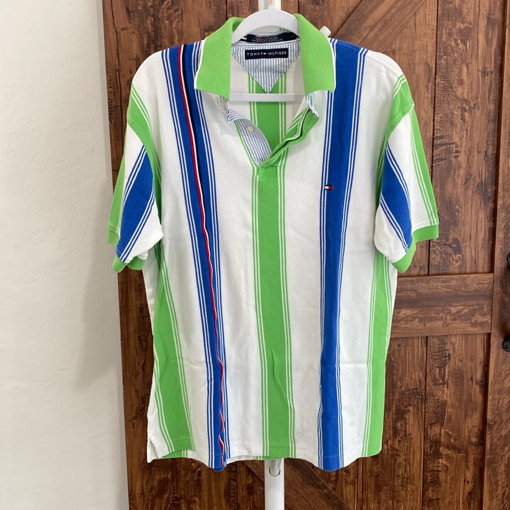 TOMMY HILFIGER VINTAGE COTTON PIQUE POLO SIZE LARGE